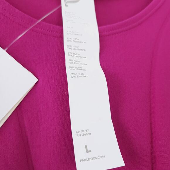 NEW Fabletics Corey Sculpknit Long Sleeve Top Large Very Berry - Picture 6 of 7